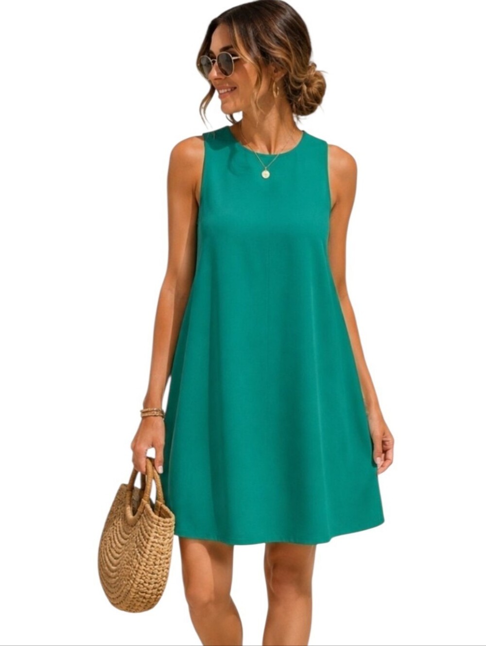 Women's Zara Green Swing Style Dress Sz XL